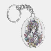 妖精の母と子供のアクリルキーチェーン キーホルダー (正面左)