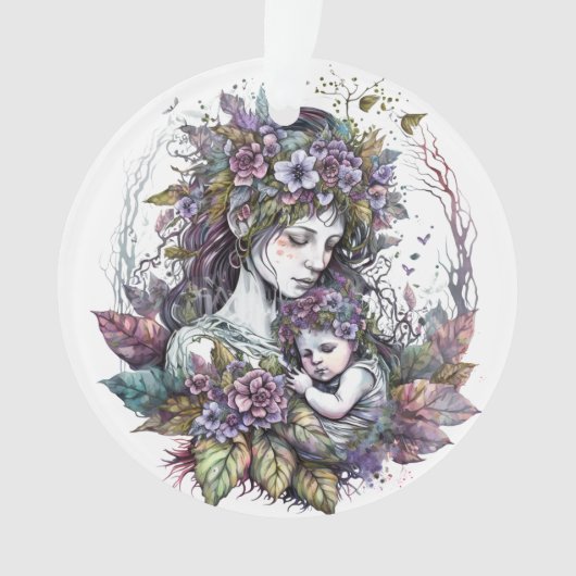 妖精の母と子供のネックレス オーナメント (正面)