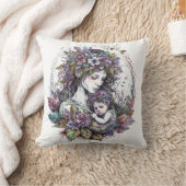 妖精の母と子 クッション (ブランケット)