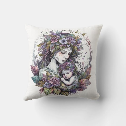 妖精の母と子 クッション (裏面)