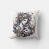 妖精の母と子 クッション (正面)