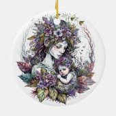 妖精の母と子 セラミックオーナメント (裏面)