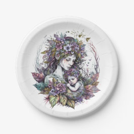 妖精の母と子 ペーパープレート