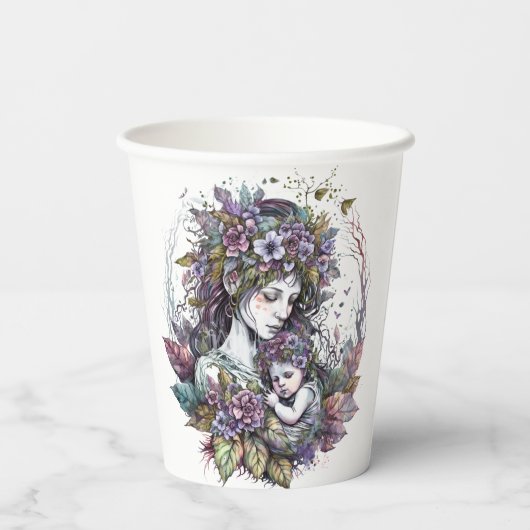 妖精の母と子 紙コップ (裏面)