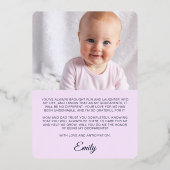 妖精の水の色の写真の女の子のGodparents提案 箔招待状 (裏面)