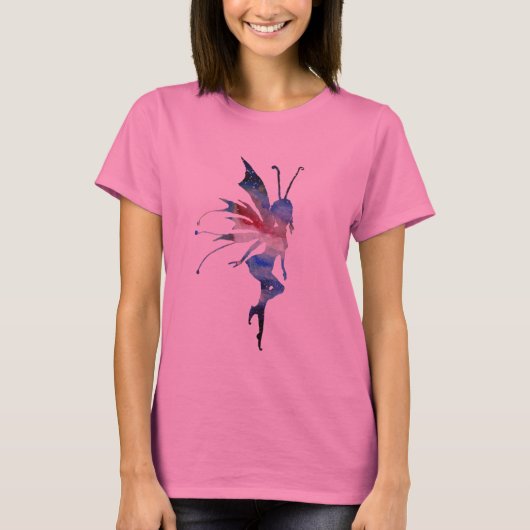 妖精の水の色アート妊婦の長袖Tシャツ Tシャツ (正面)