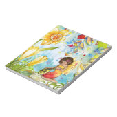 妖精の水色イラストレーション お洒落 ノートパッド (回転)