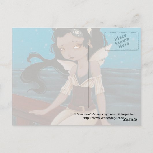 妖精の海賊船の海の郵便はがき ポストカード (裏面)