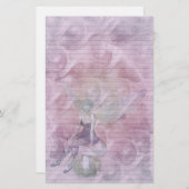 妖精の渦巻き形 – オプションの行 便箋 (正面/裏面)