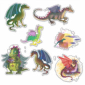 妖精の漫画の龍 シール (正面)