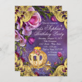 妖精の物語プリンセスバースデーパーティ招待状 招待状 (正面/裏面)