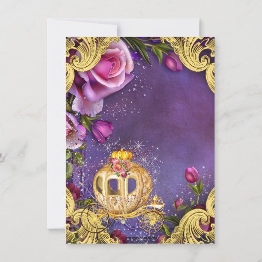 妖精の物語プリンセスバースデーパーティ招待状 招待状 (裏面)