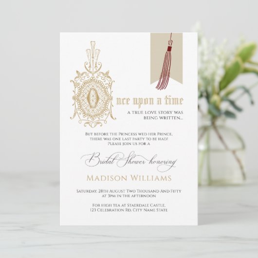 妖精の物語本を一度にブライダルシャワー 招待状 (スタンド正面)