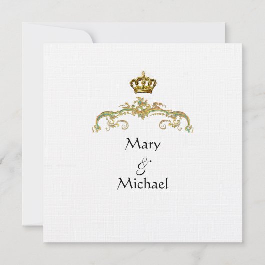 妖精の物語金ゴールドフィリグリーピーコック&クラウン セーブザデート (裏面)