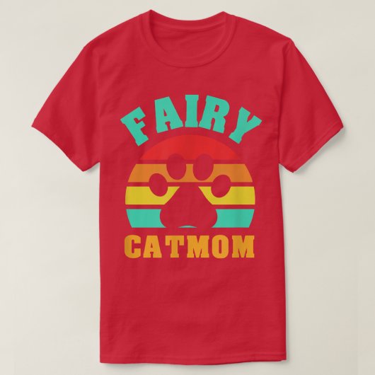 妖精の猫ママおもしろいネコ Tシャツ (デザイン正面)