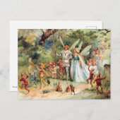 妖精の王と女王のヴィンテージの到着 ポストカード (正面/裏面)