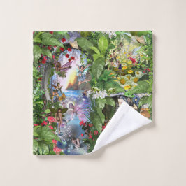 妖精の王国の森の夢の国のファンタジーの物語 ウォッシュタオル