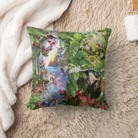 妖精の王国の森の夢の国のファンタジーの物語 クッション (ブランケット)