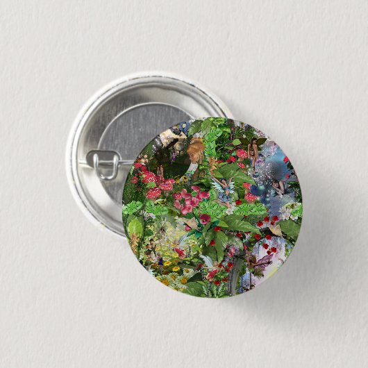 妖精の王国の森の夢の国のファンタジーの物語 缶バッジ (正面&裏面)