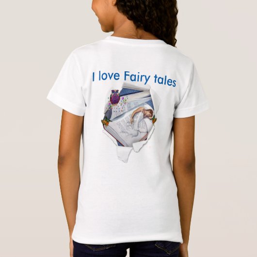 妖精の王国の森の夢の国のファンタジーの物語 Tシャツ (裏面)