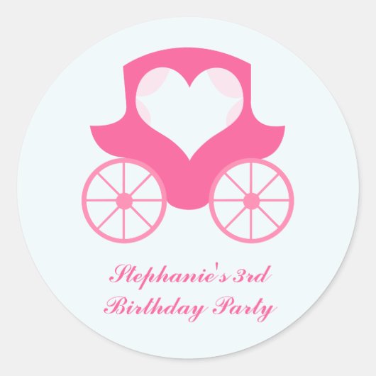 妖精の王女のキャリッジの誕生日パーティーのシール ラウンドシール (正面)