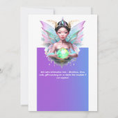 妖精の王女中国のの少女 招待状 (裏面)