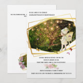 妖精の秘密の庭園の魔法の蝶のランタン 招待状 (正面/裏面)