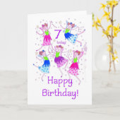 妖精の第7誕生日カード カード (黄色い花)