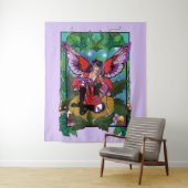 妖精の紫色の赤いキノコゴシック タペストリー (インサイチュ)