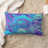 妖精の翼のアートグラス – ブルースとパープル – ランバークッション (ブランケット)