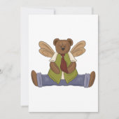 妖精の翼を持つスチームパンク テディベア 招待状 (正面)