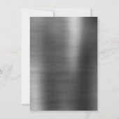 妖精の翼 シルバー ドレス | プラチナ フォイル 偽の光沢 招待状 (裏面)