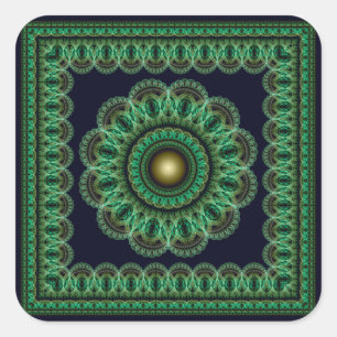 妖精の聖オーナメントのステッカー スクエアシール