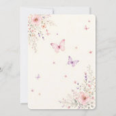 妖精の花とラベンダーの蝶のベビーシャワー 招待状 (裏面)
