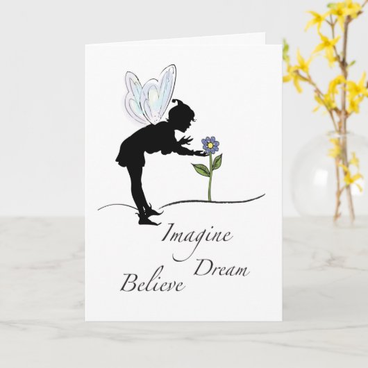 妖精の花と12ステップ回復勇気付けられる カード (黄色い花)