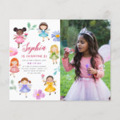 妖精の花の女の子の写真 誕生日パーティー (正面)