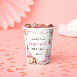 妖精の花の女の子 1歳の誕生日パーティー 紙コップ