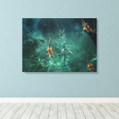 妖精の花の玉の月光 キャンバスプリント (インサイチュ (ウッドフロア))