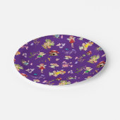 妖精の花バタフライキノコ紫のテーマ ペーパープレート (アングル)