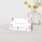 妖精の花園の誕生日パーティーフードテント プレイスカード (裏面)