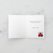 妖精の虫は私のベビーシャワーへ来ることのために感謝していしています サンキューカード (内部)