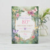 妖精の蝶の庭園 80歳の誕生日パーティー 招待状 (スタンド正面)