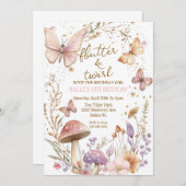 妖精の蝶の誕生日のホイミカルなパーティー招待状 招待状 (正面/裏面)