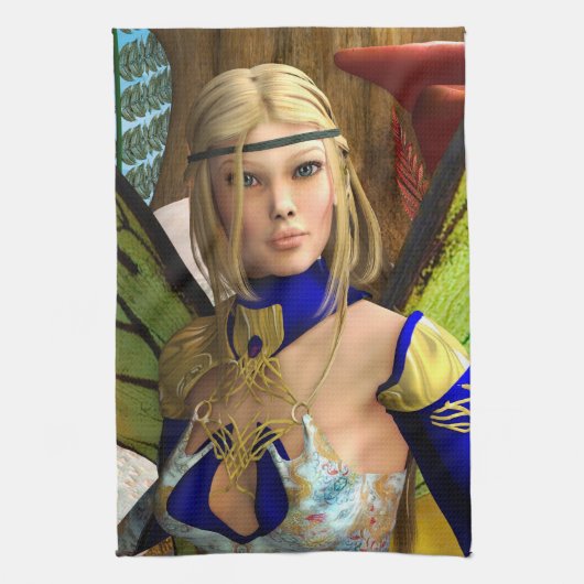 妖精の蝶 キッチンタオル (縦)