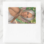 妖精の蝶 長方形シール (バッグ)