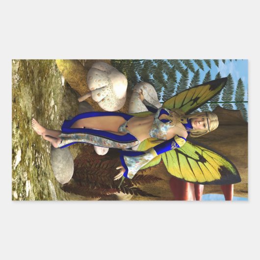 妖精の蝶 長方形シール (正面)