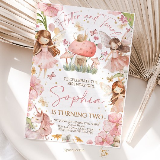 妖精の誕生日お誘いパーティー 魔法のユニコーン 招待状