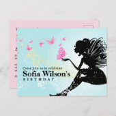 妖精の誕生日のはがきの招待状 インビテーションポストカード (正面/裏面)