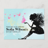 妖精の誕生日のはがきの招待状 インビテーションポストカード (正面)