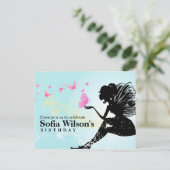 妖精の誕生日のはがきの招待状 インビテーションポストカード (スタンド正面)